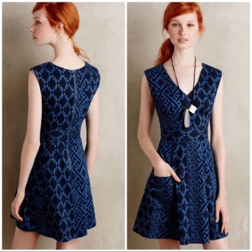 PLENTY BY TRACY REESE Stretchy Jean Fit and Flare Dress w/ Zipper, Size 4